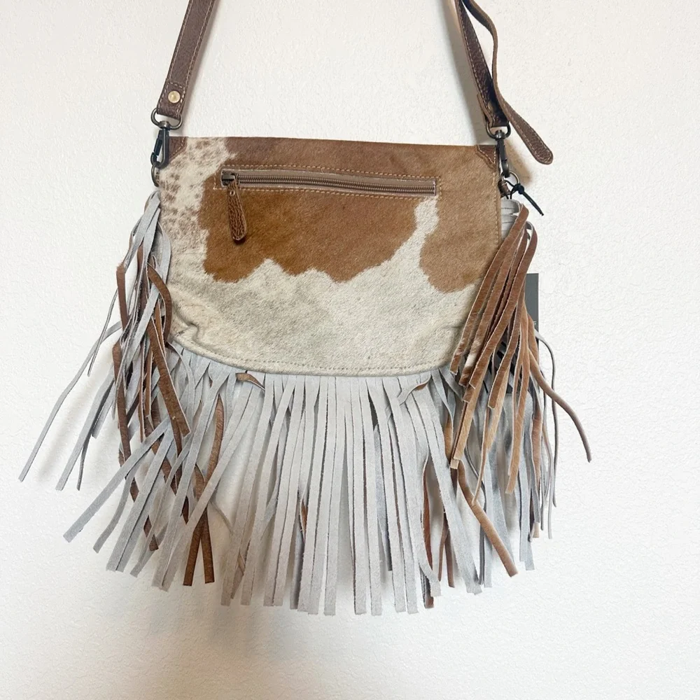 Cowhide Fringe Crossbody Myra Bag - Picture 8 of 8